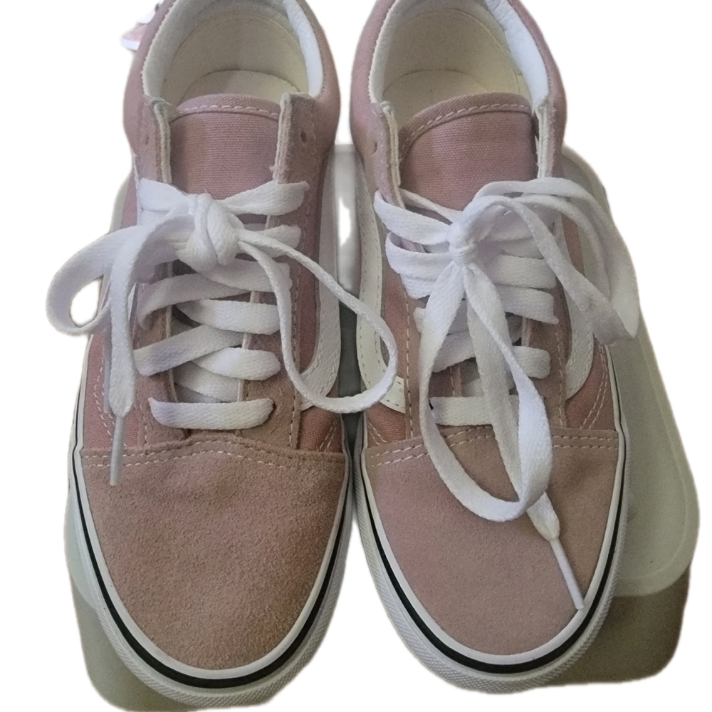 Vans Kids Pink Lace-Up Canvas & Suede Sneakers